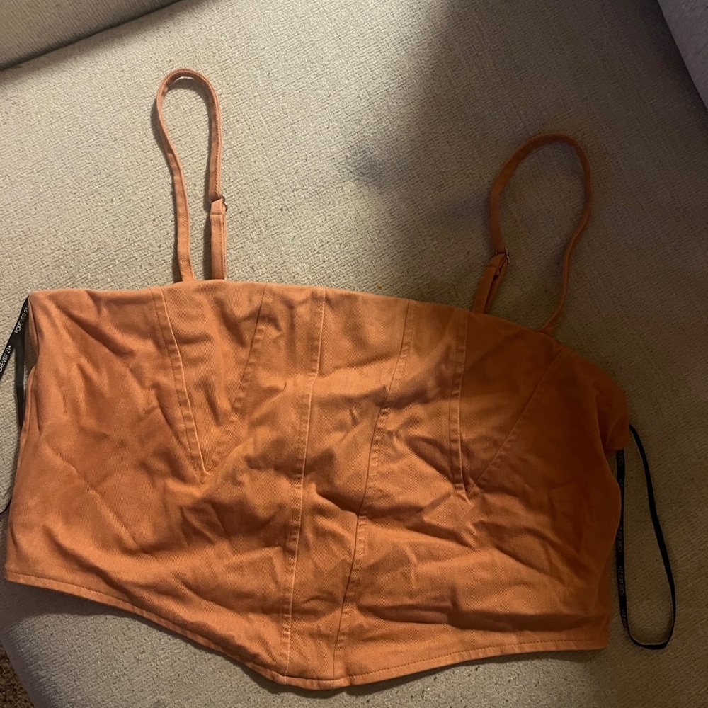 Zara Terracotta Strapless Top